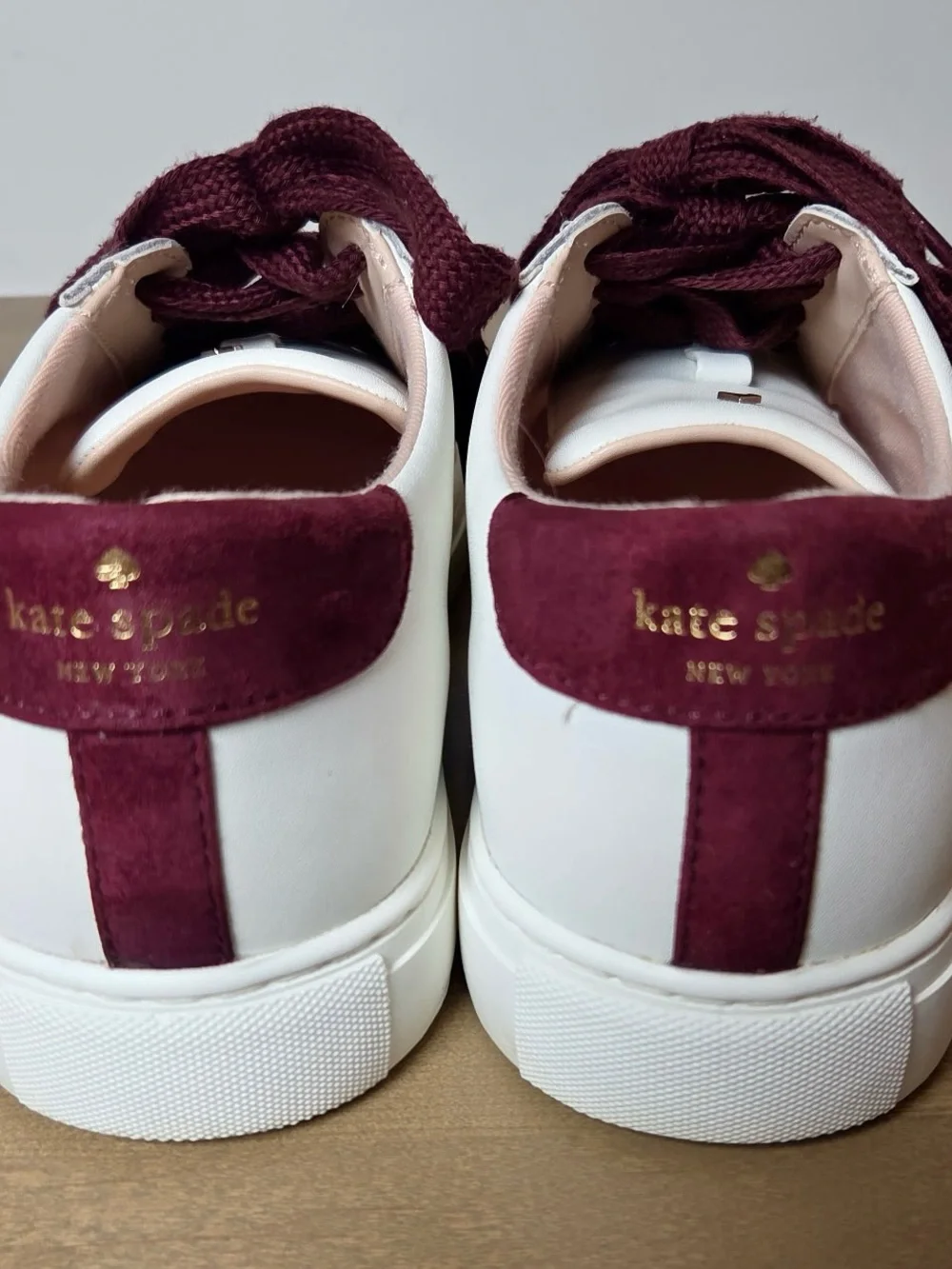 Kate Spade New York Fez Cranberry/White Sneaker Shoes Women’s Size 10B Leather